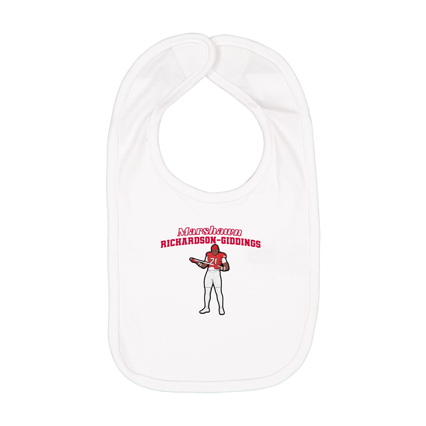 Infant Bib — Name Arch in White