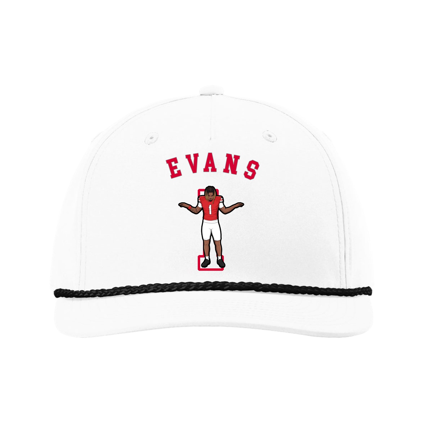 Five-Panel Classic Rope Cap — Shirsey Arch in White