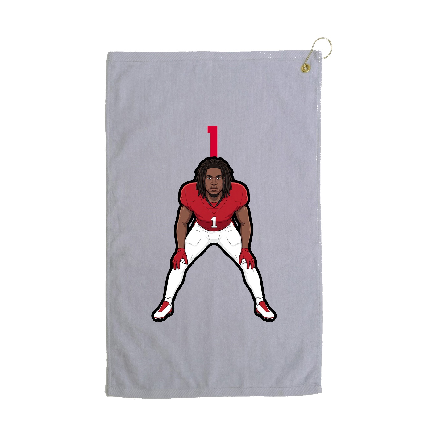 Golf Towel — Number Top in Grey