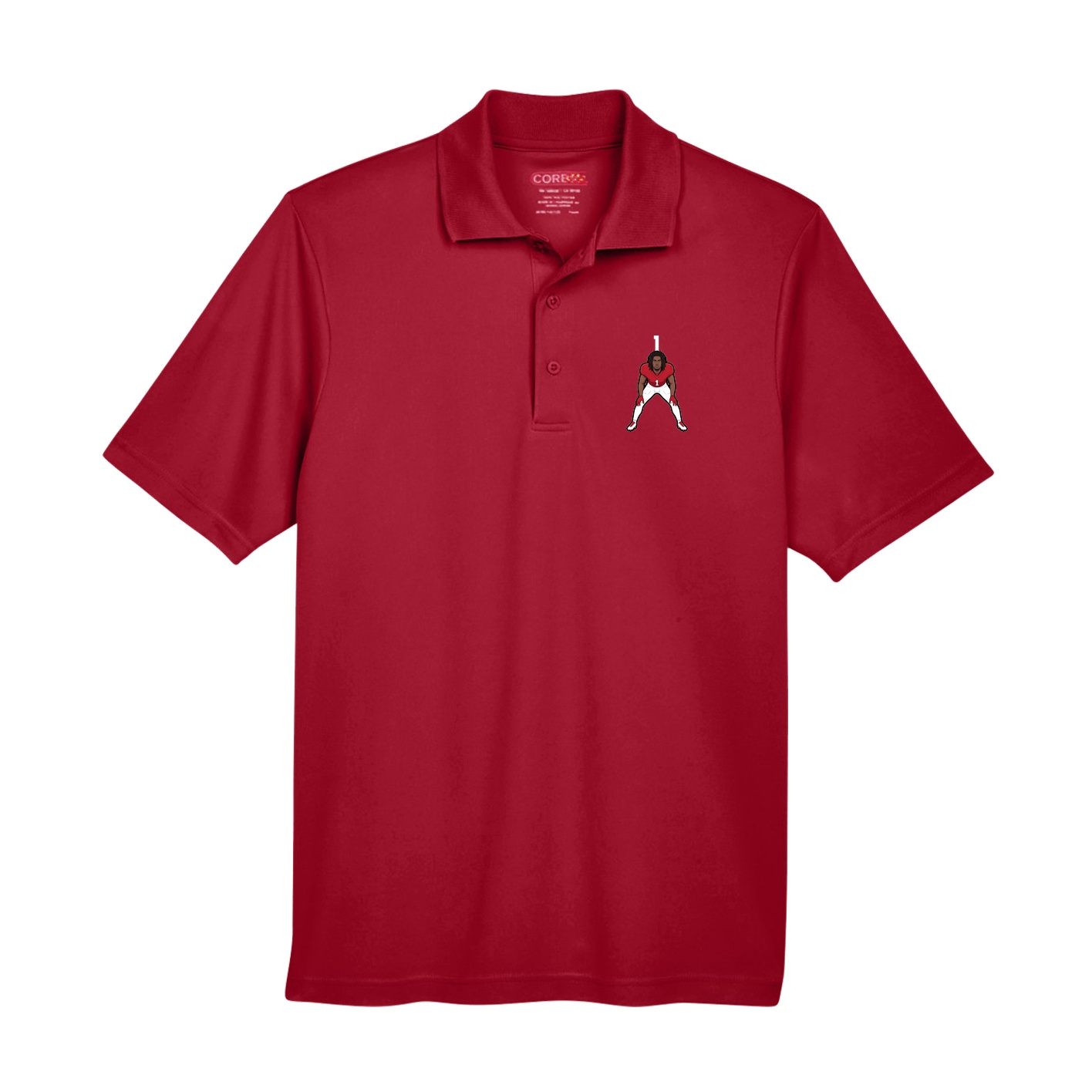 Performance Polo — Number Top in Red