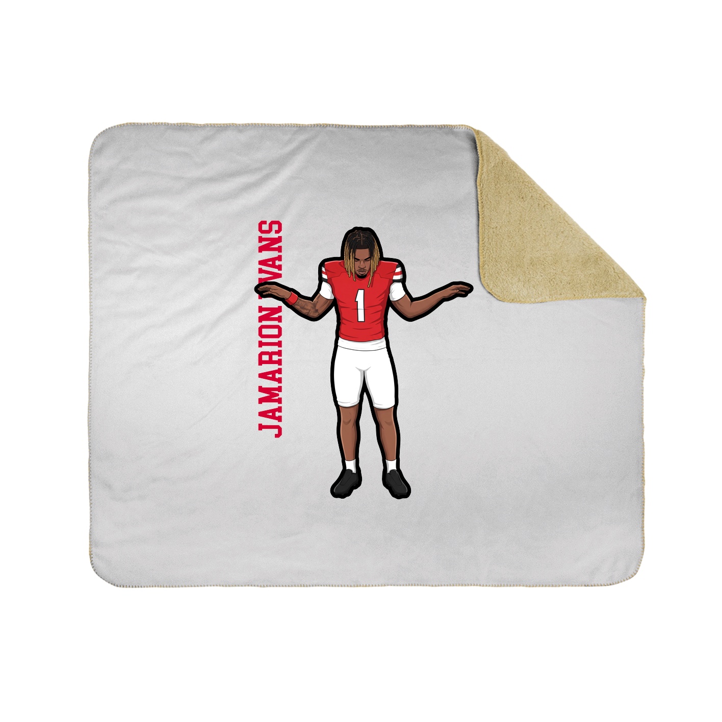 Throw Blanket — Name Vertical in White
