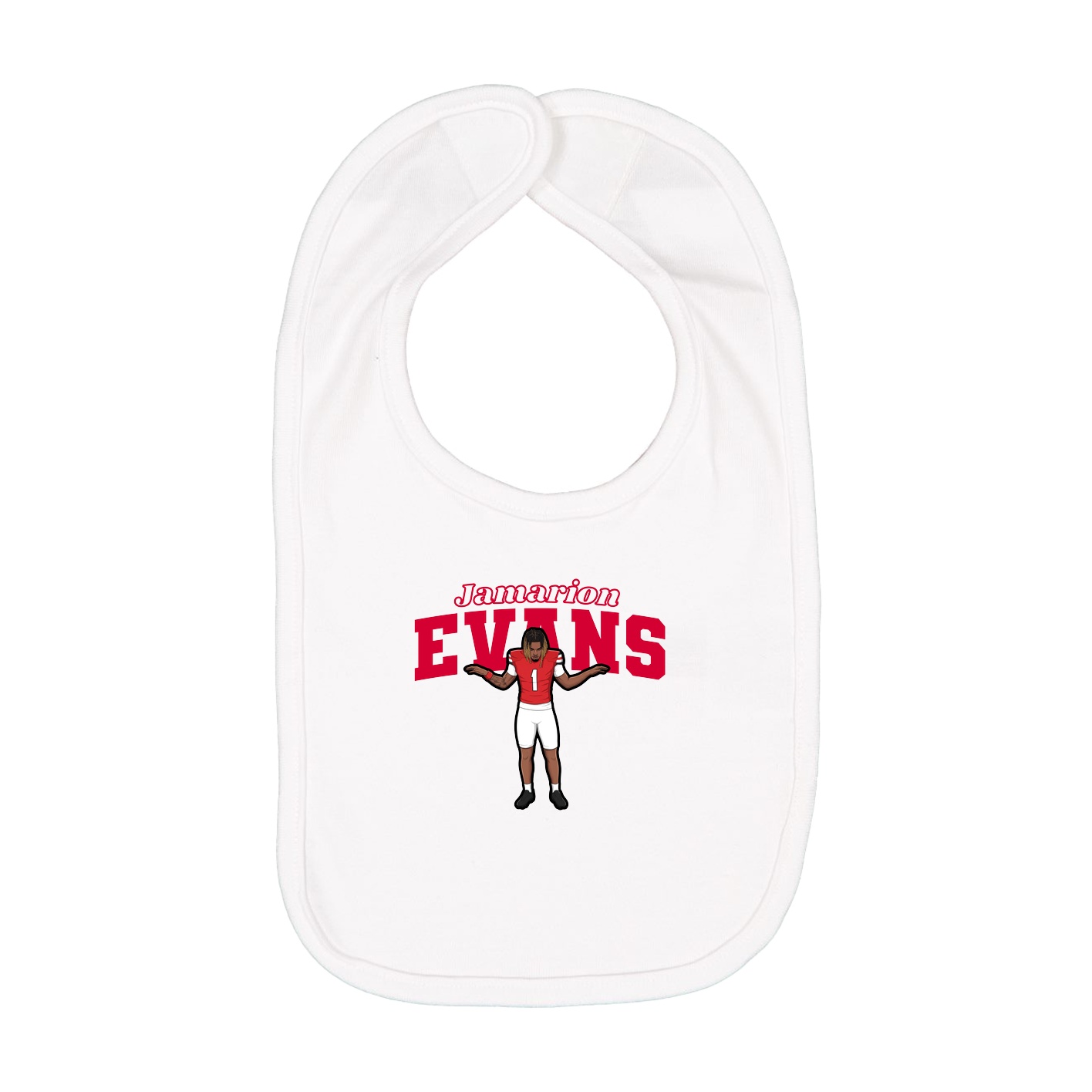 Infant Bib — Name Arch in White
