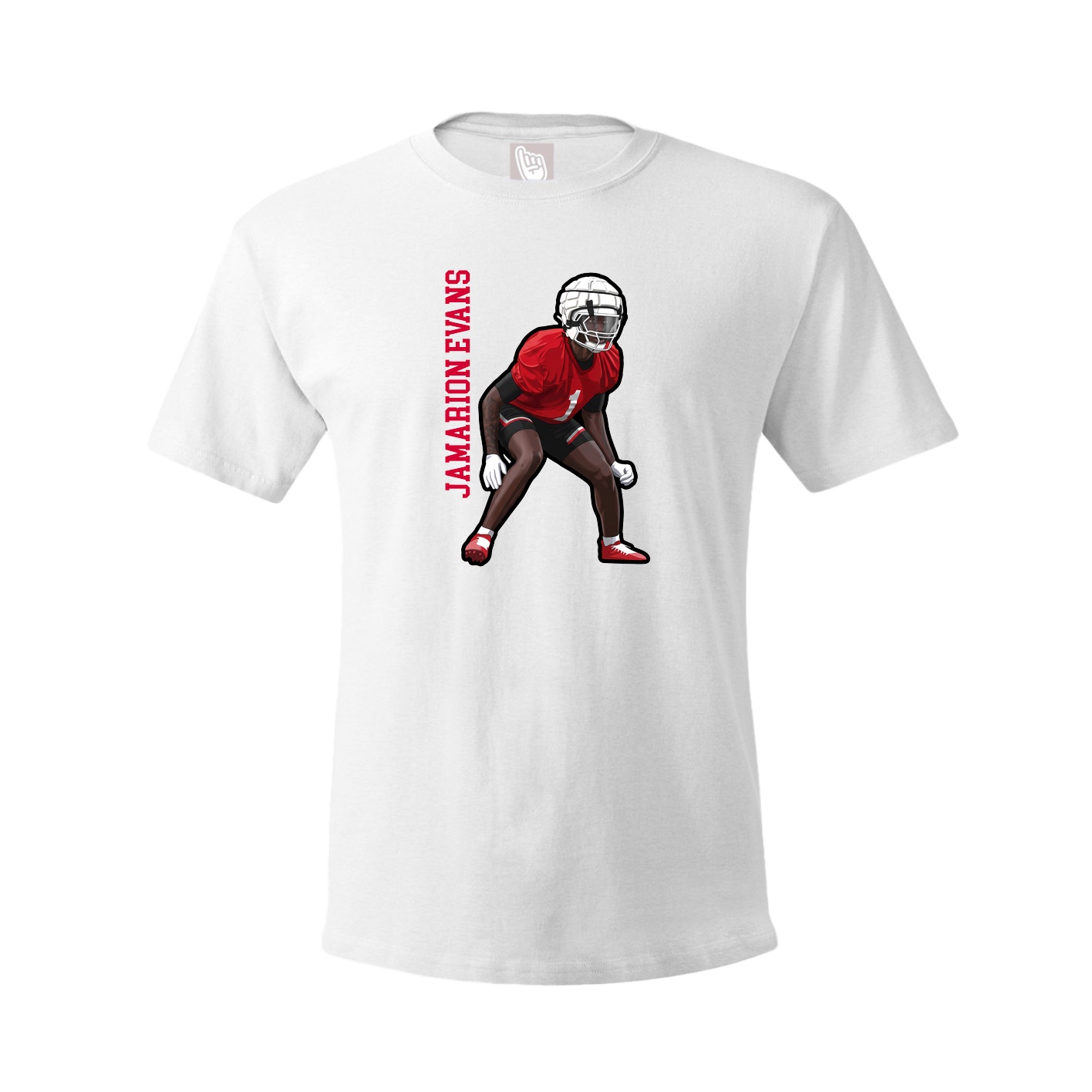 Tee — Name Vertical in White