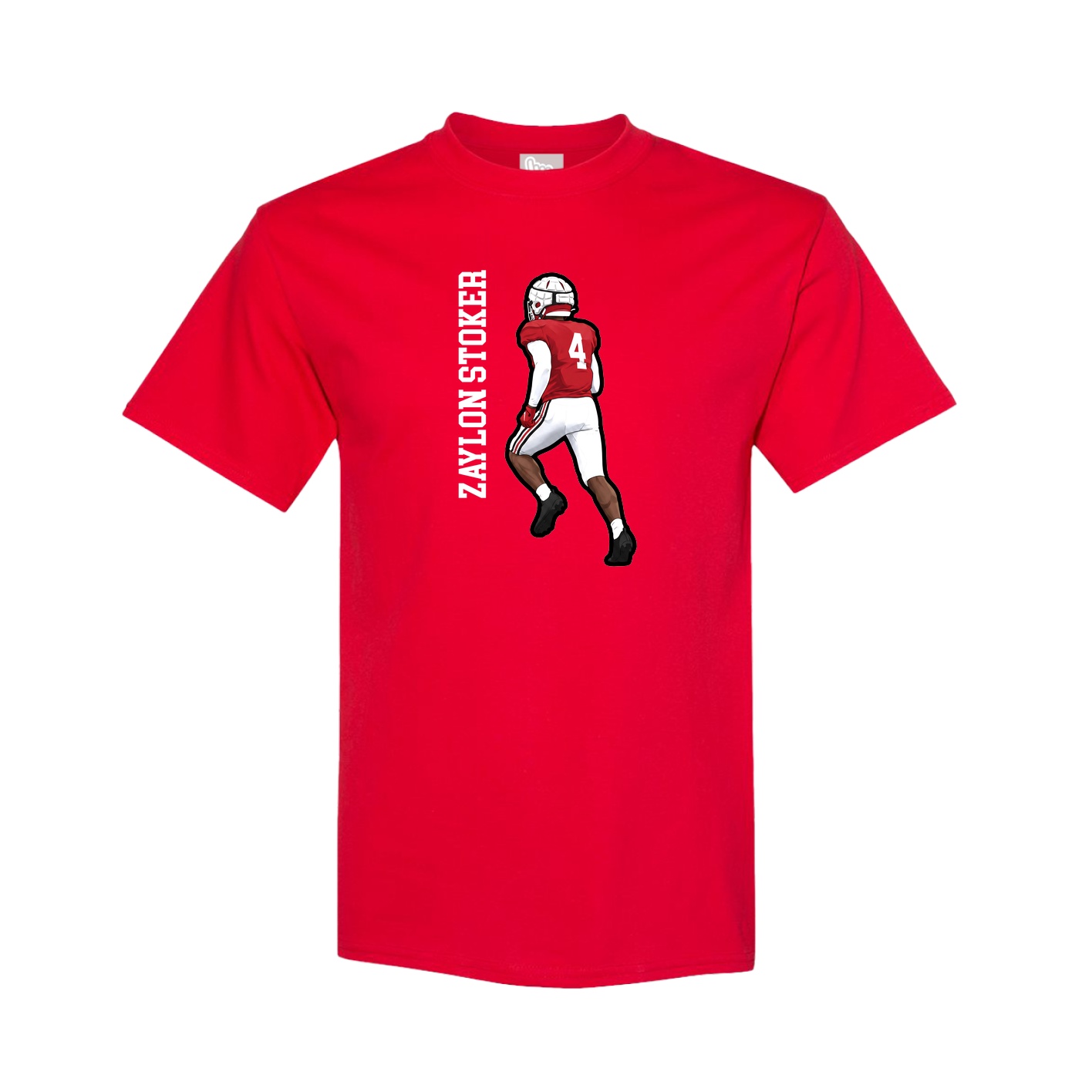 Tee — Name Vertical in Red