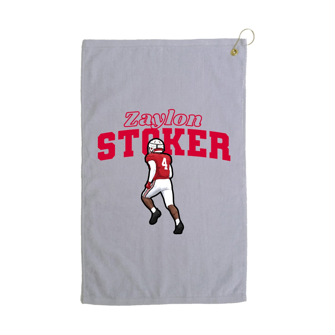 Golf Towel — Name Arch in Grey