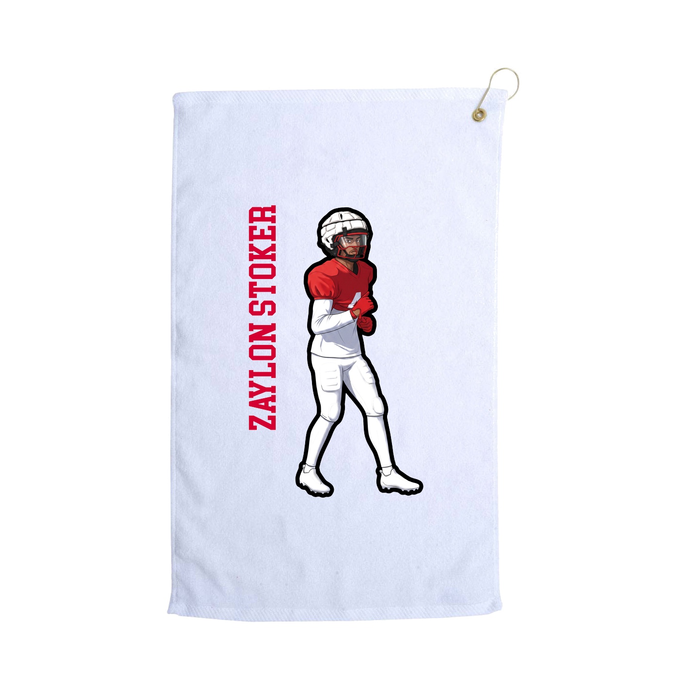 Golf Towel — Name Vertical in White