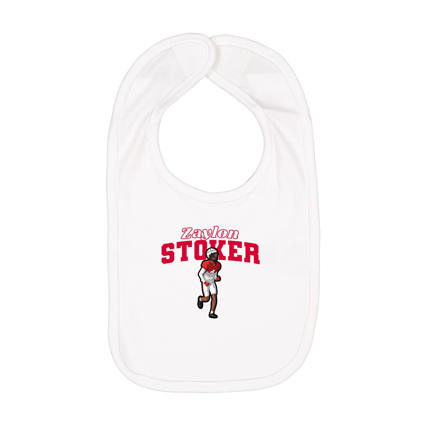 Infant Bib — Name Arch in White