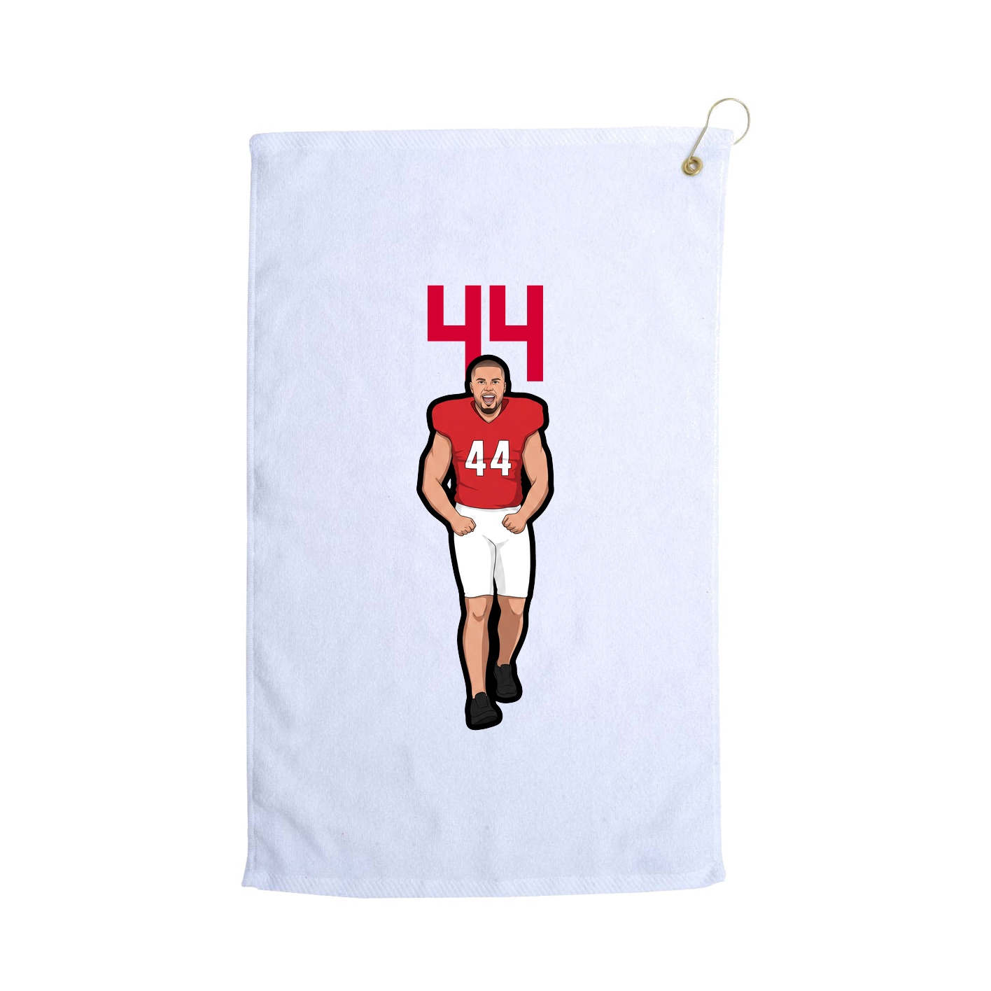 Golf Towel — Number Top in White