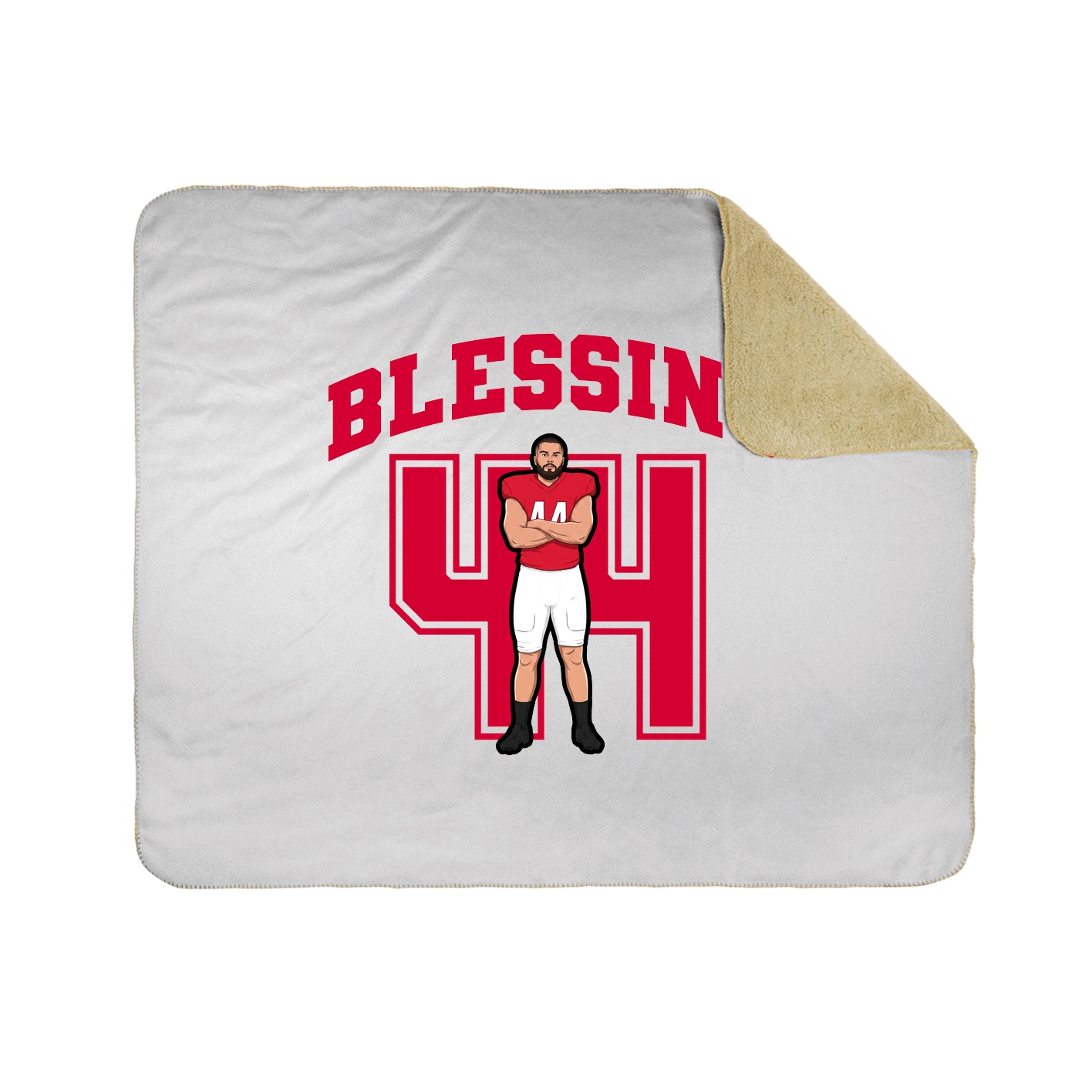 Throw Blanket — Number in White