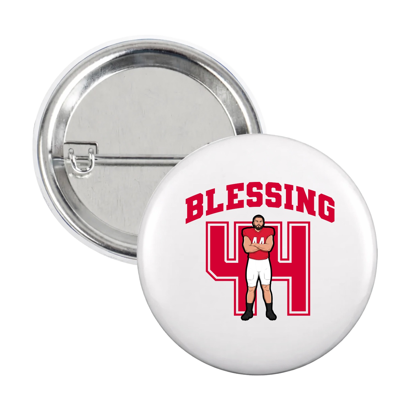 Game Day Button — Number in White