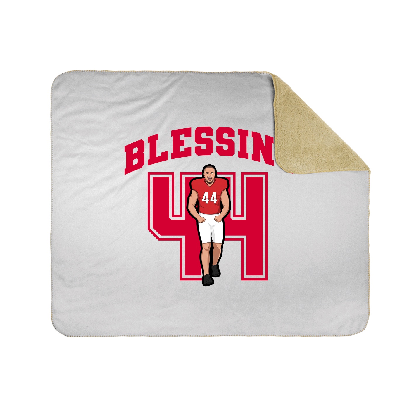Throw Blanket — Number in White