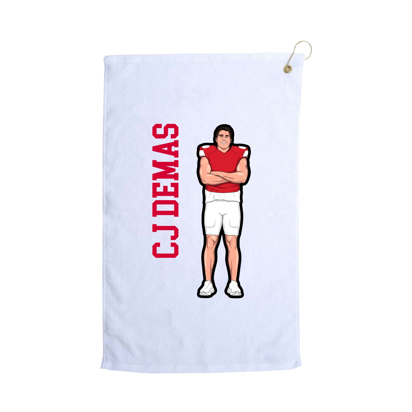 Golf Towel — Name Vertical in White