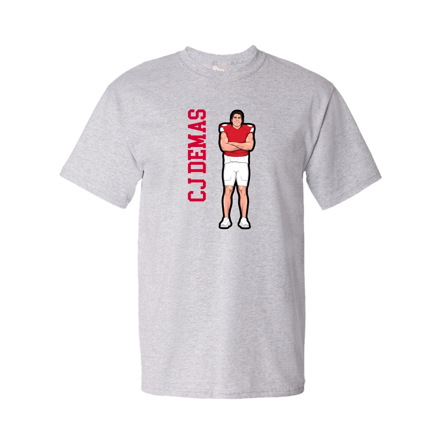 Tee — Name Vertical in Grey