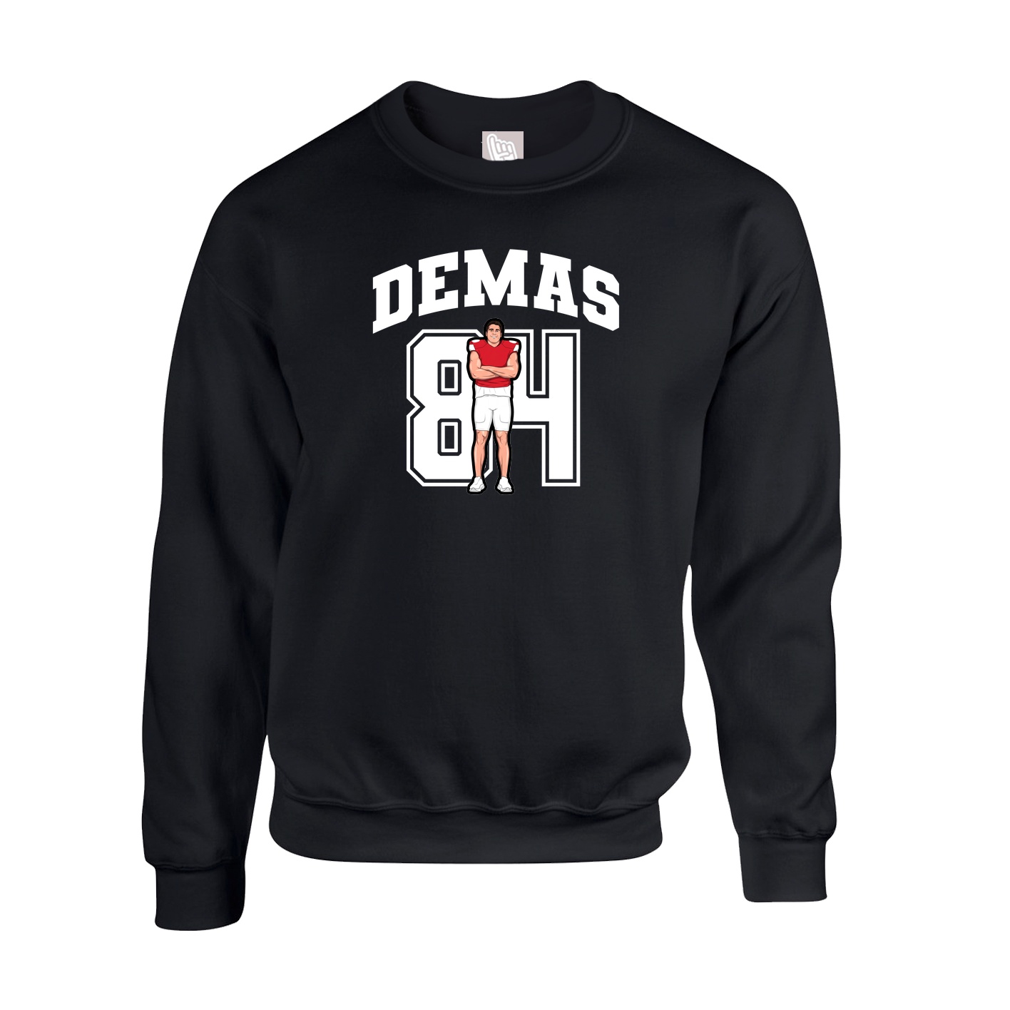 Fleece Crew — Number in Black
