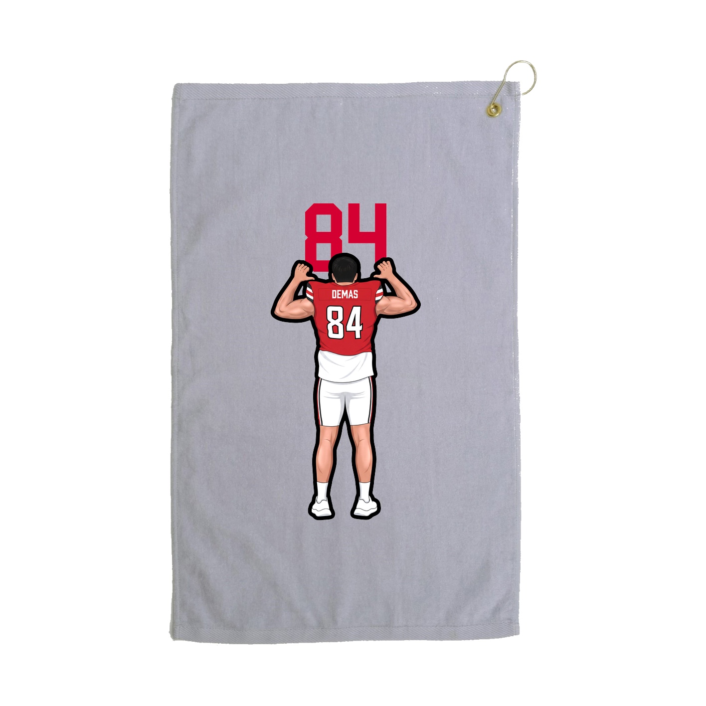 Golf Towel — Number Top in Grey