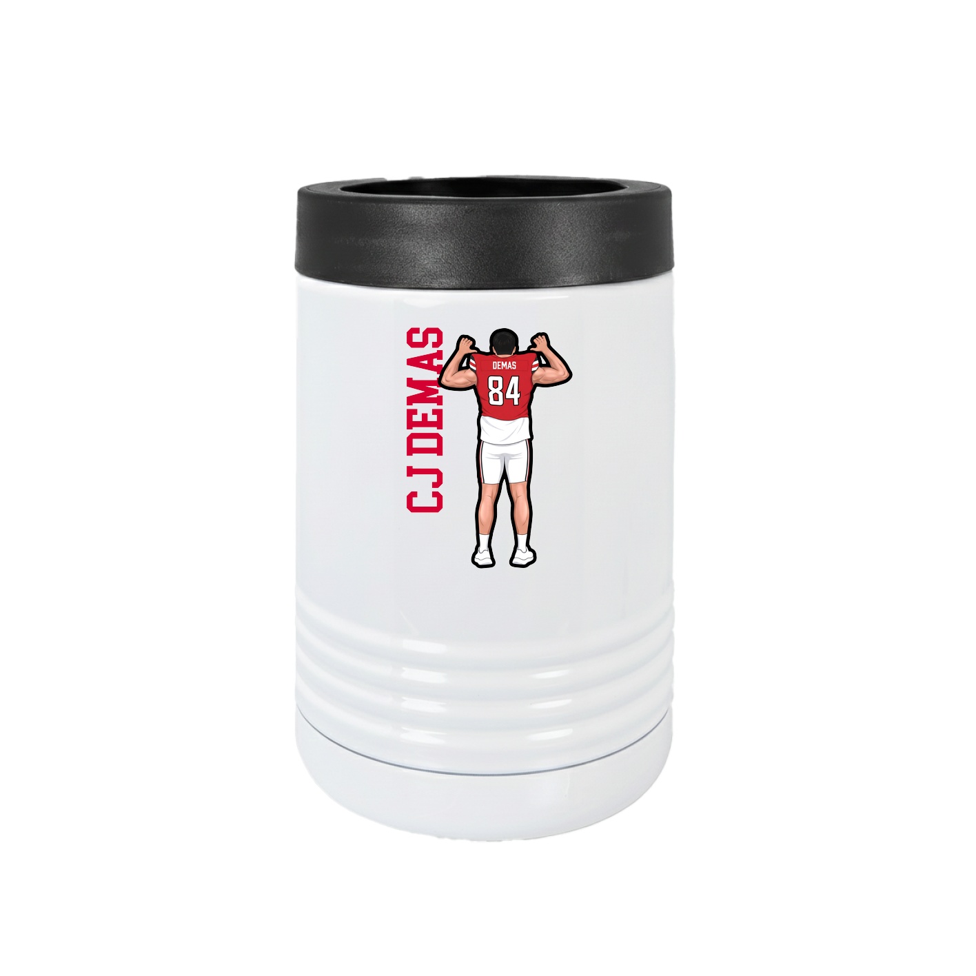 Beverage Holder — Name Vertical in White