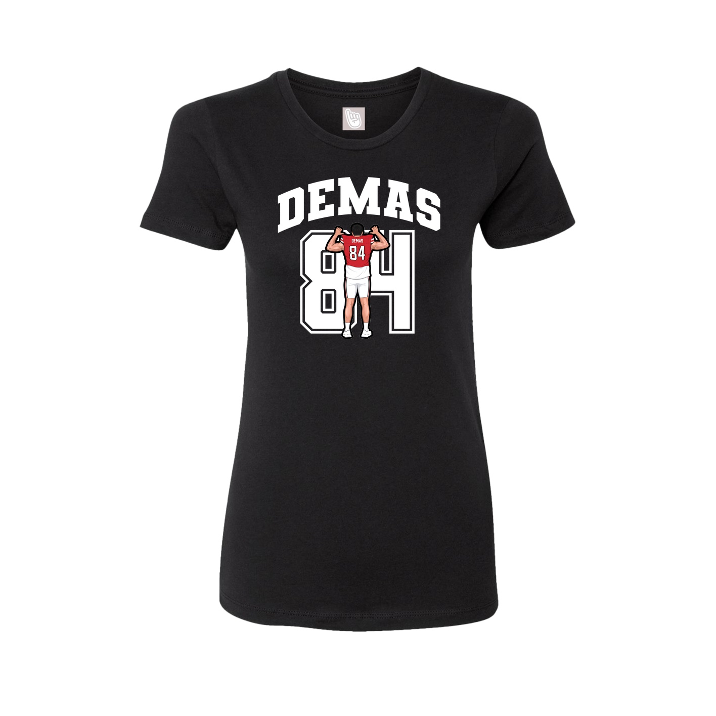 Fitted Women's Tee — Number in Black