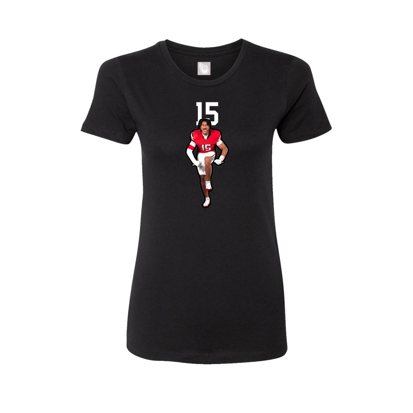 Fitted Women's Tee — Number Top in Black