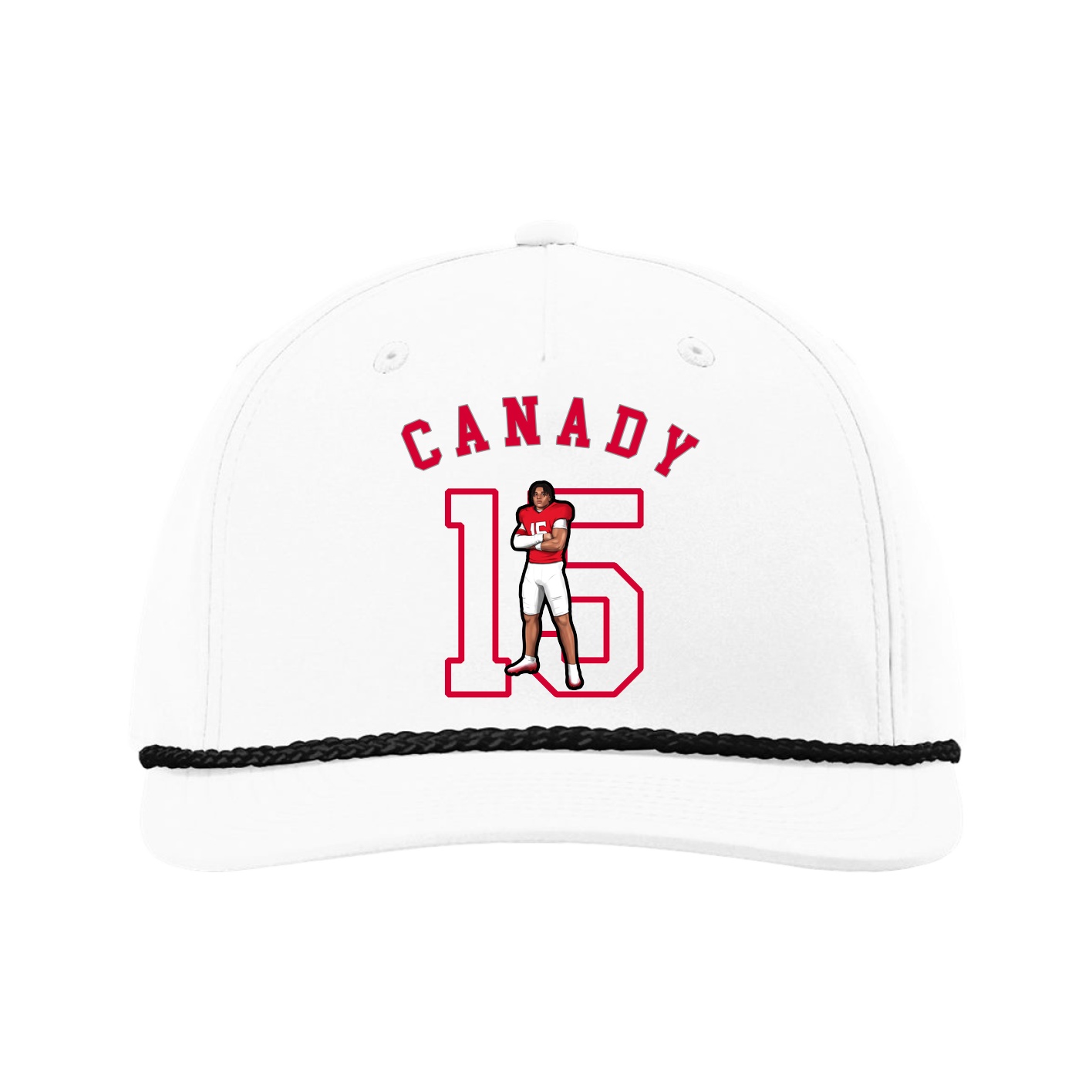 Five-Panel Classic Rope Cap — Shirsey Arch in White