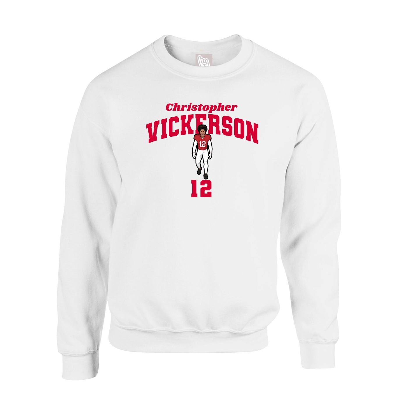 Fleece Crew — Signature Arch in White