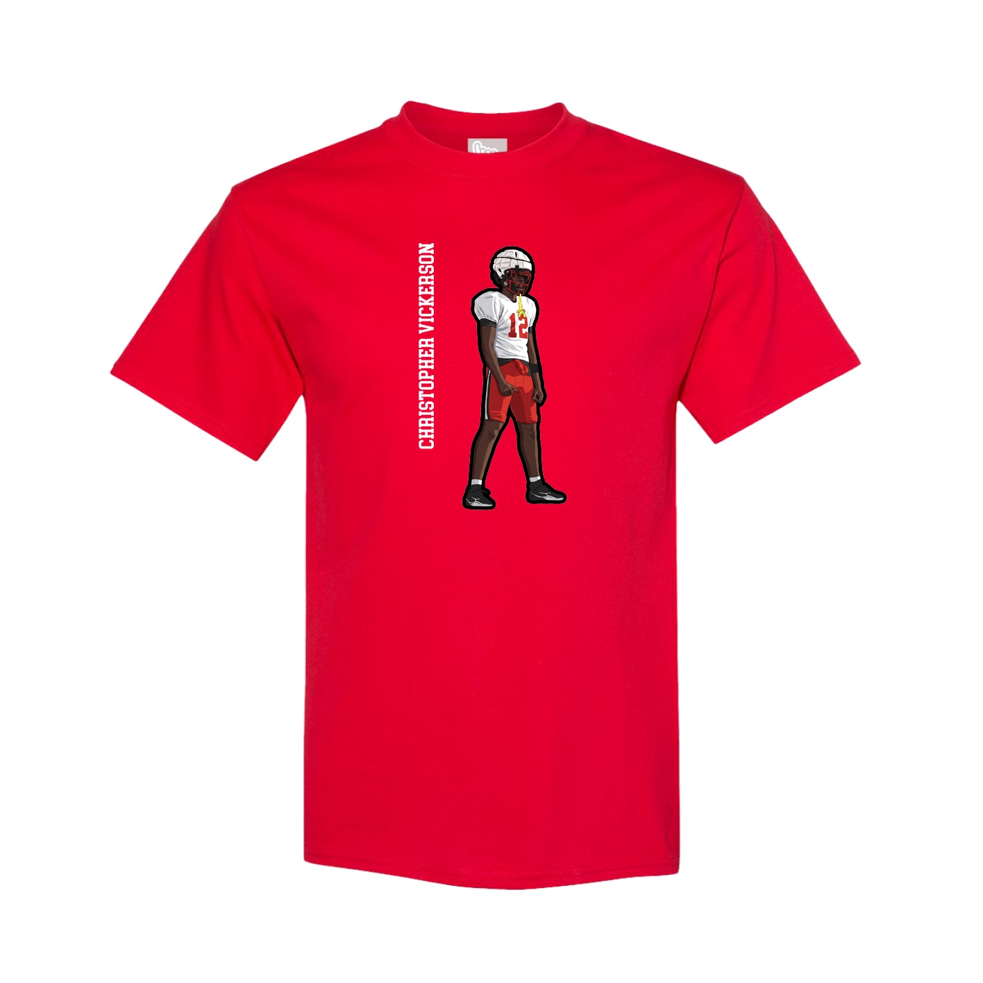 Youth Tee — Name Vertical in Red