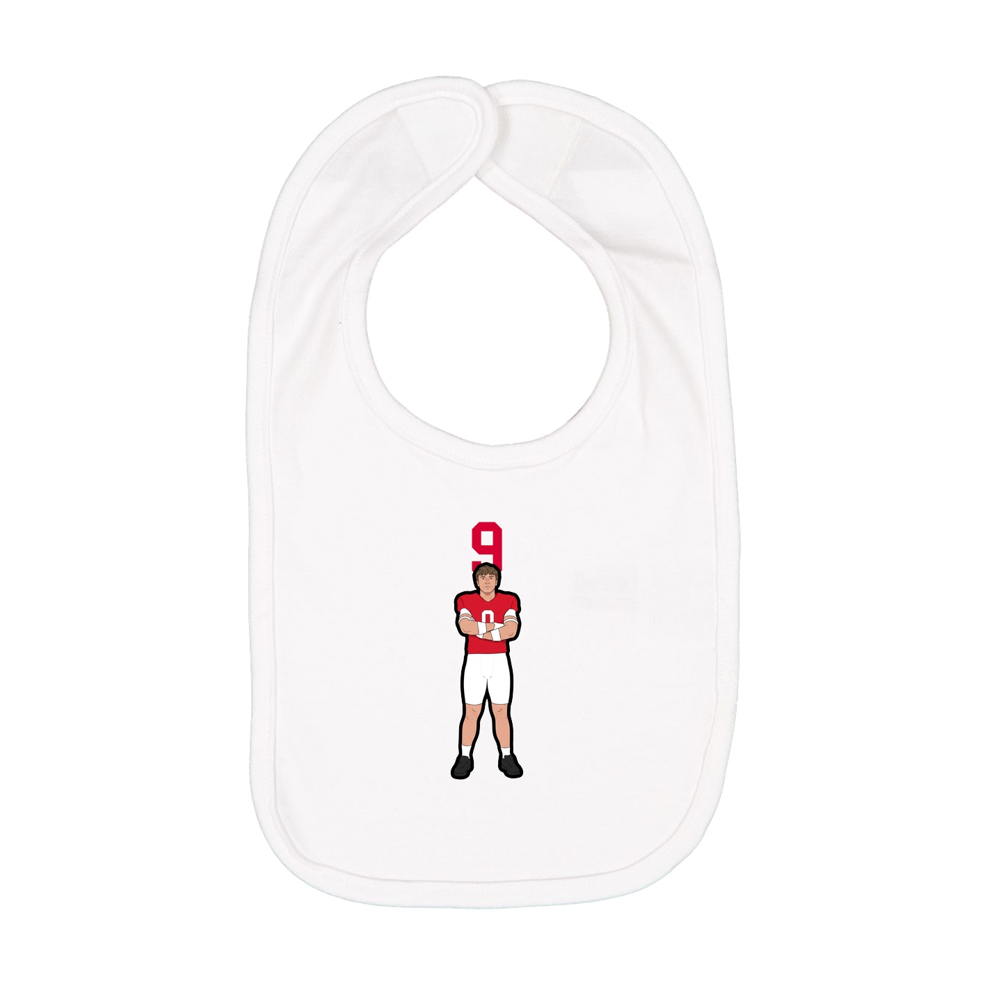 Infant Bib — Number Top in White