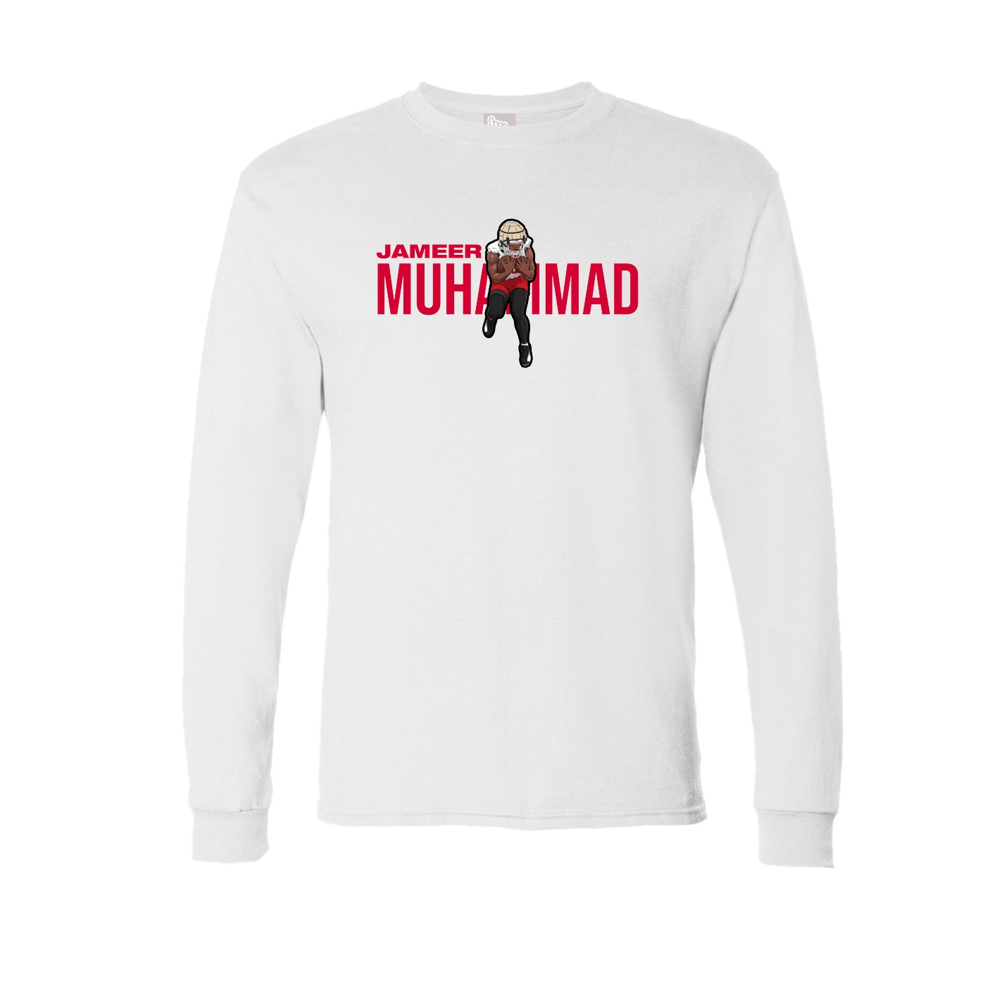 Long Sleeve Tee — Player Name in White