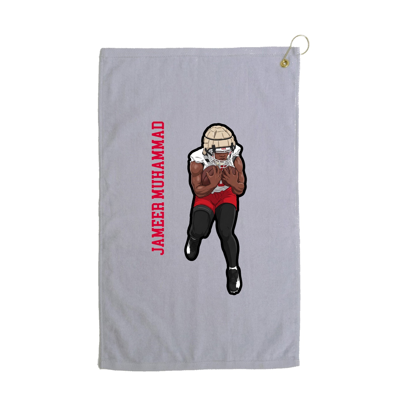 Golf Towel — Name Vertical in Grey