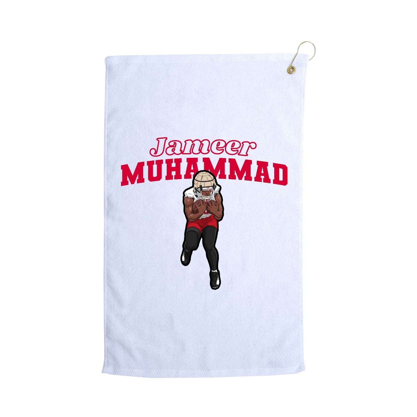 Golf Towel — Name Arch in White