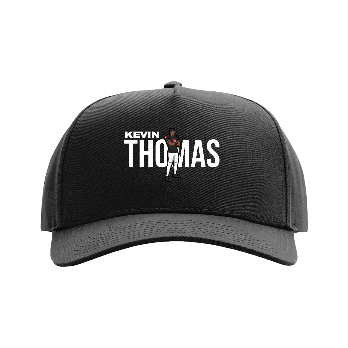 Full Fabric Five-Panel Champ Cap — Player Name in Black