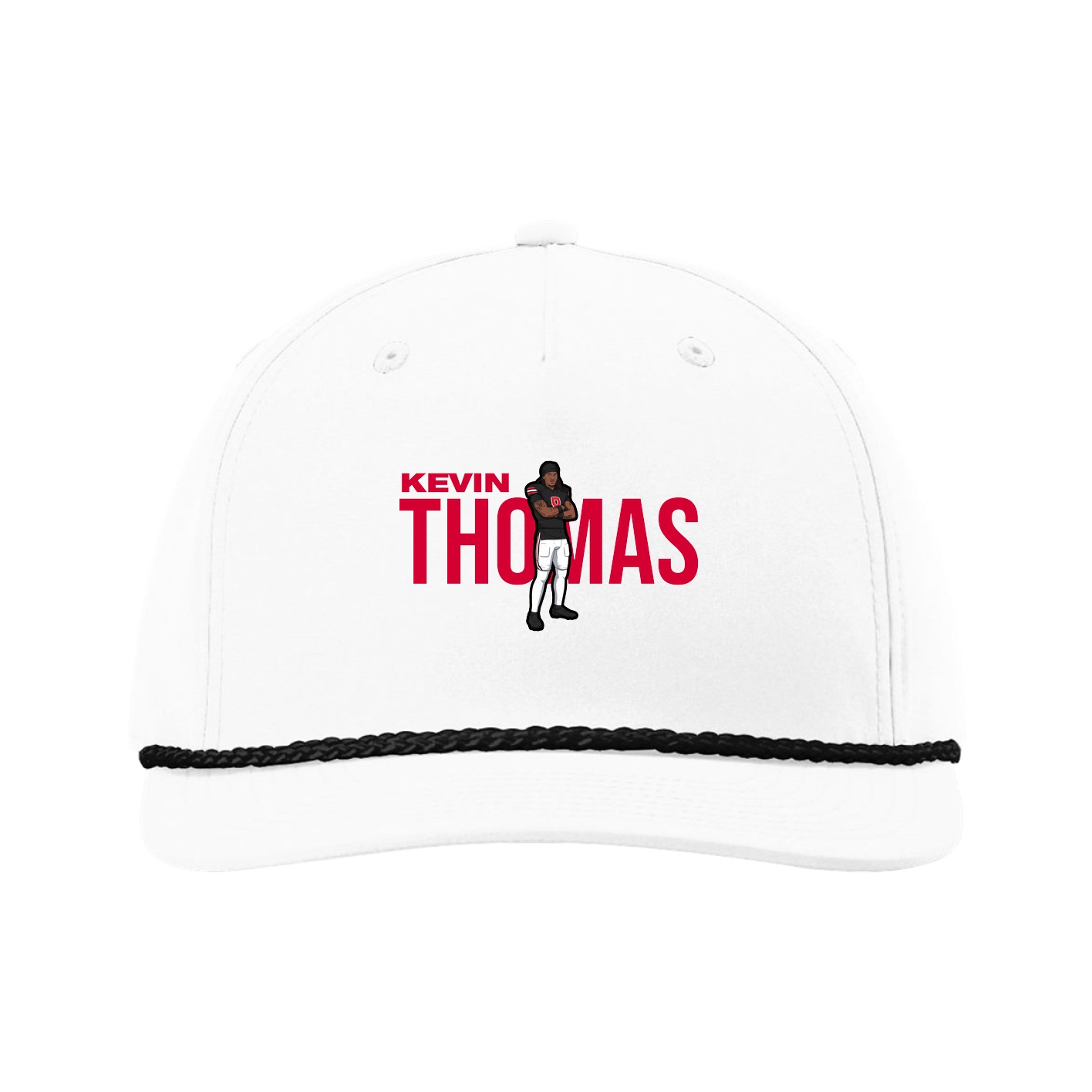 Five-Panel Classic Rope Cap — Player Name in White