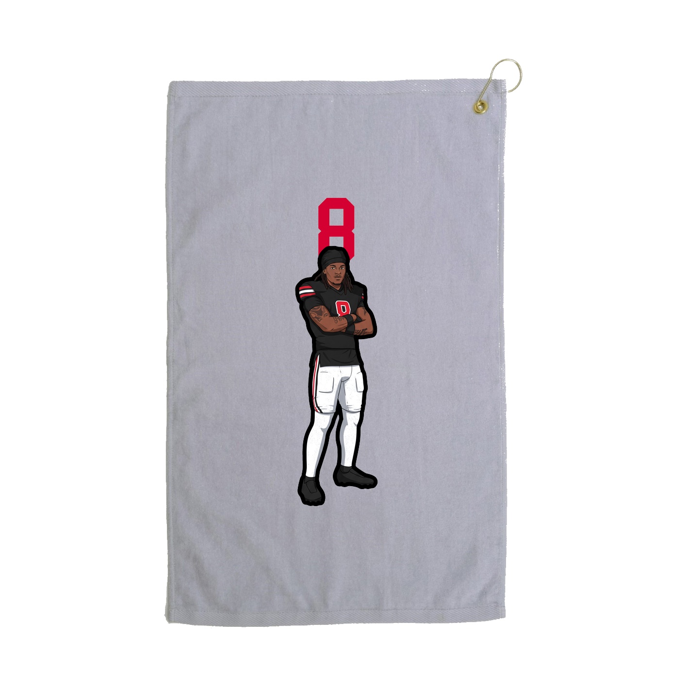 Golf Towel — Number Top in Grey