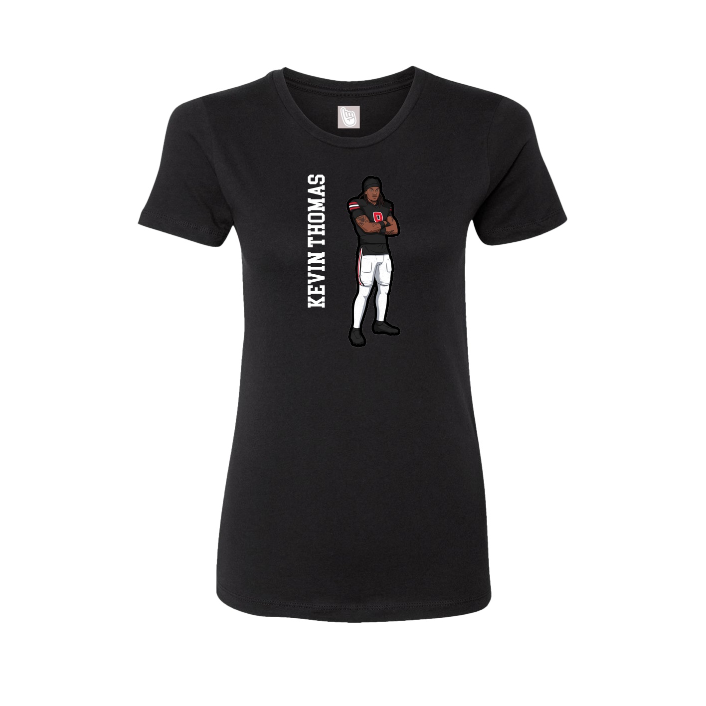 Fitted Women's Tee — Name Vertical in Black