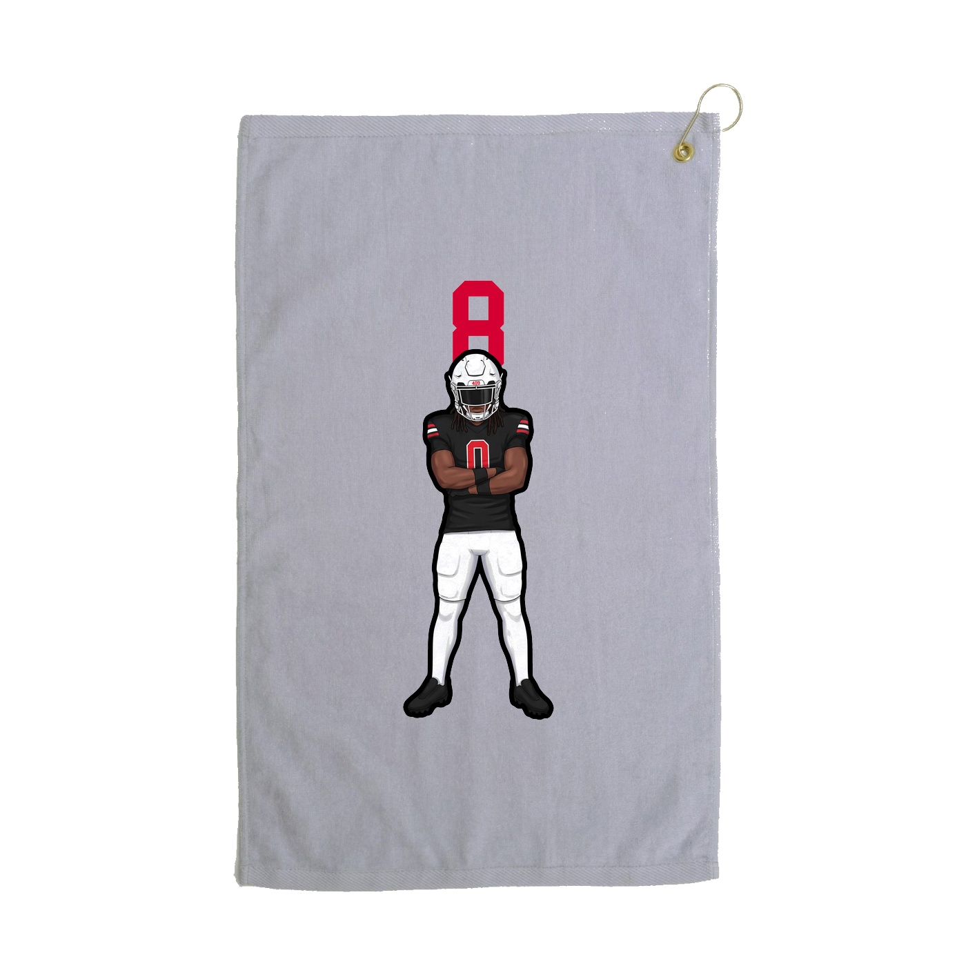 Golf Towel — Number Top in Grey