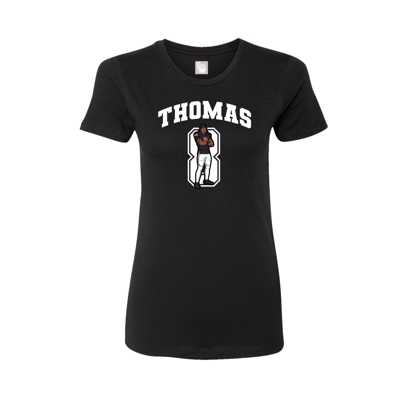 Fitted Women's Tee — Number in Black
