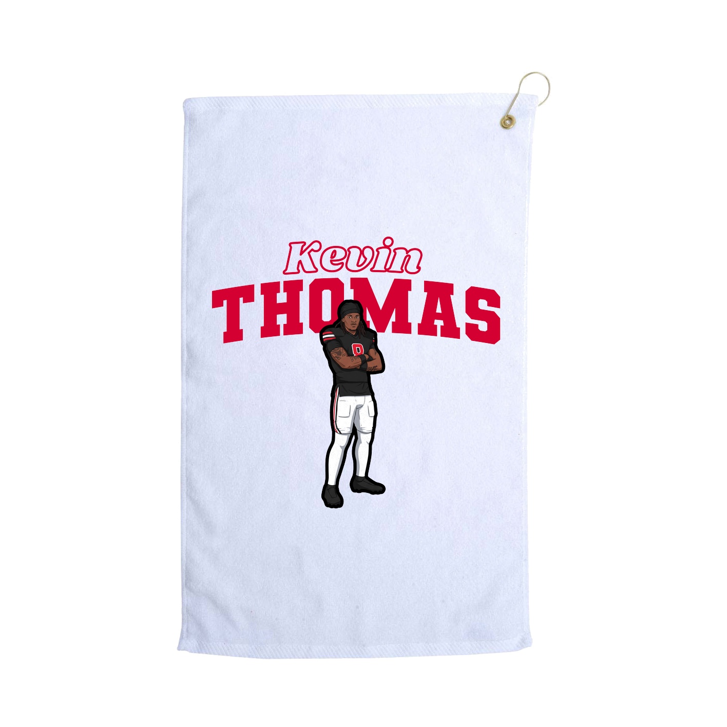 Golf Towel — Name Arch in White