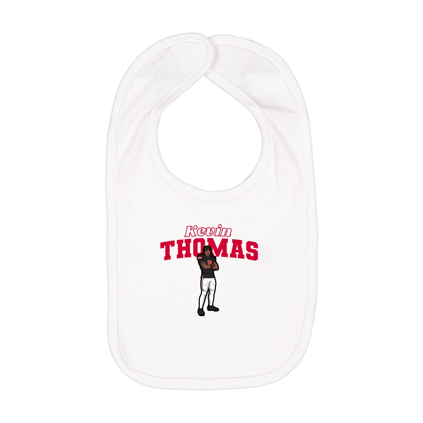 Infant Bib — Name Arch in White