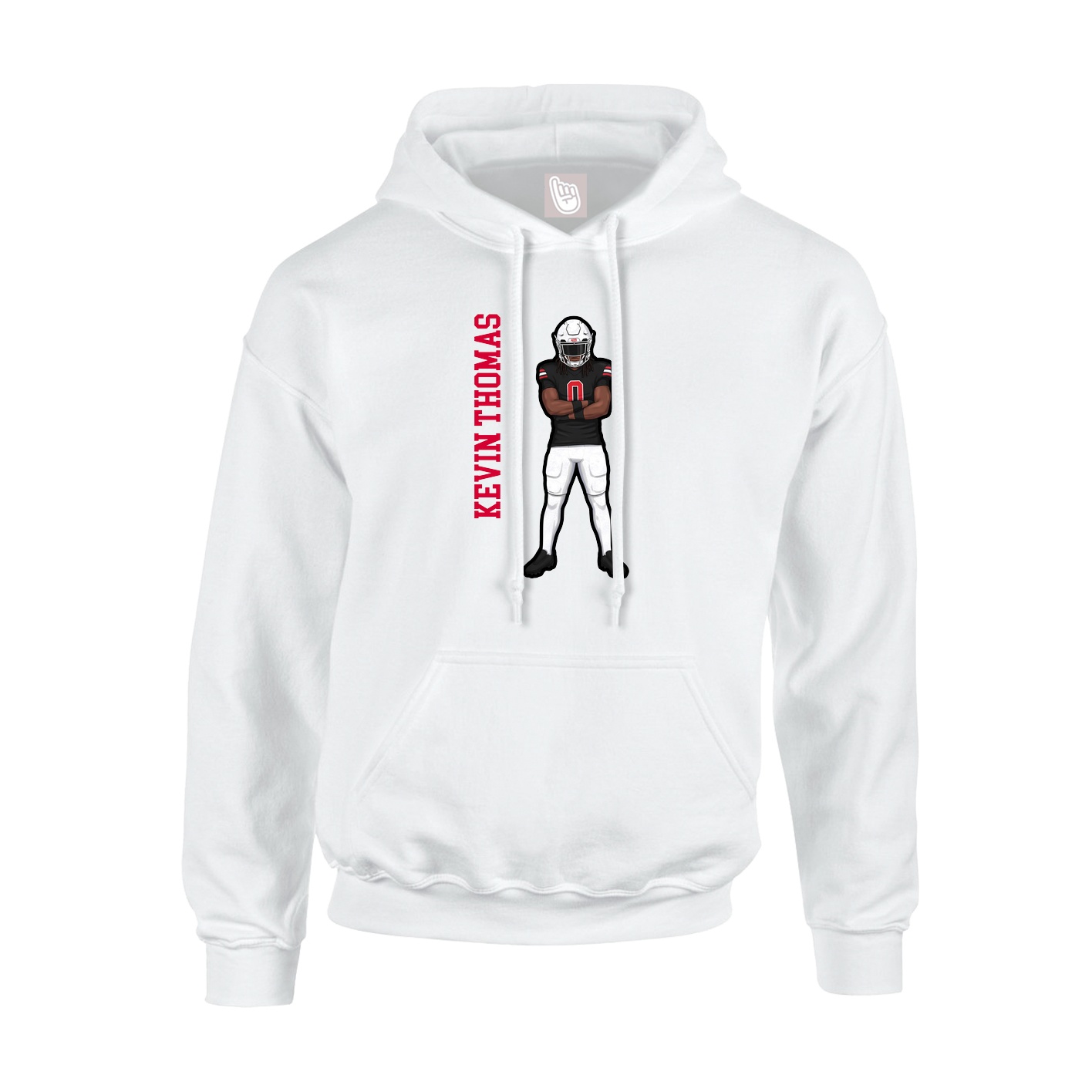 Hoodie — Name Vertical in White