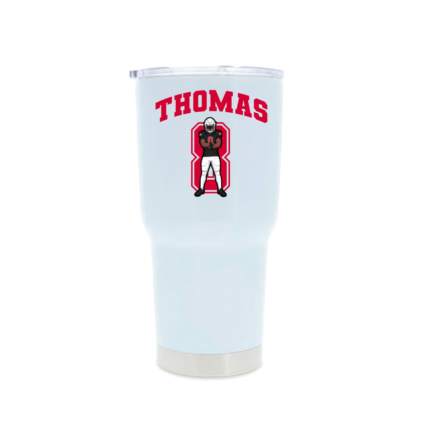 30oz Stainless Steel Tumbler — Number in White