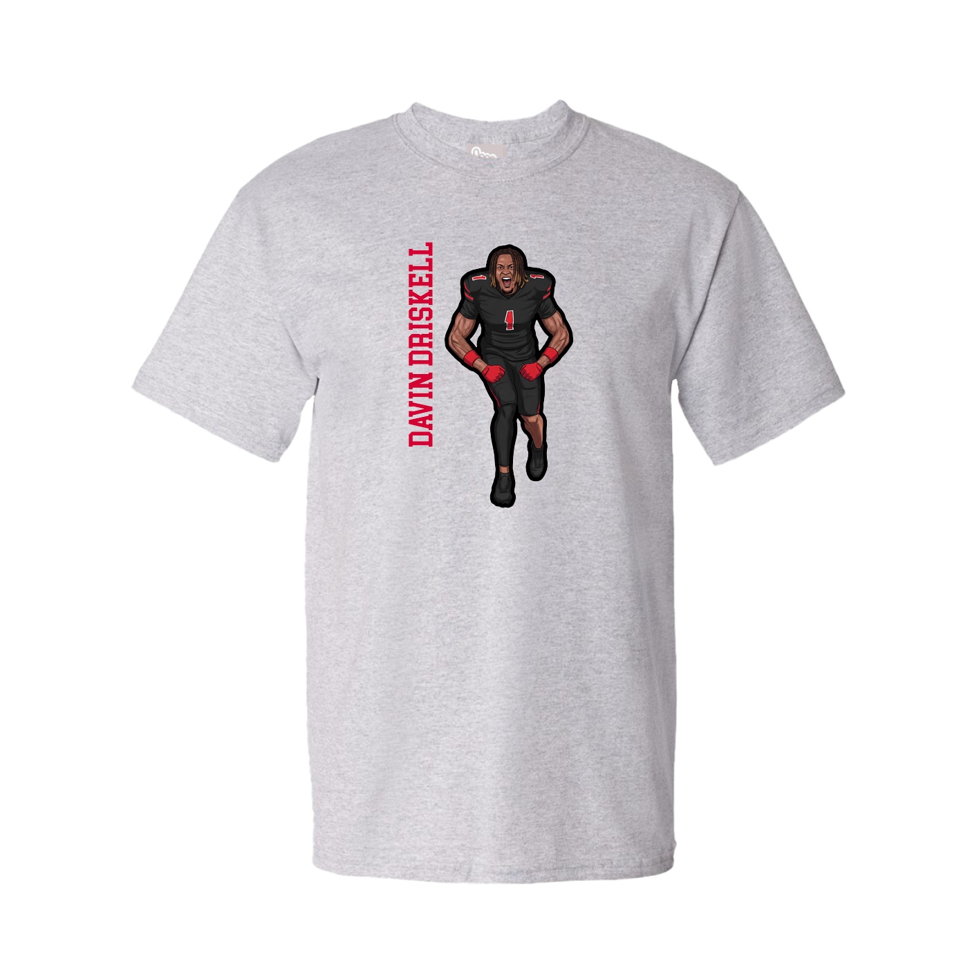 Tee — Name Vertical in Grey