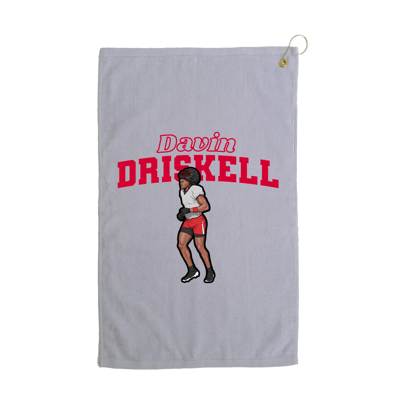 Golf Towel — Name Arch in Grey