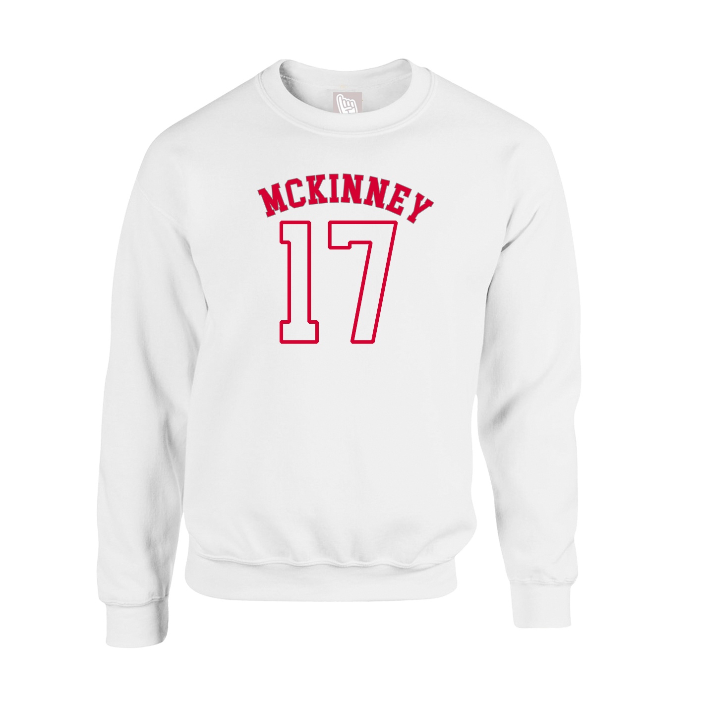 Fleece Crew — Shirsey Arch in White