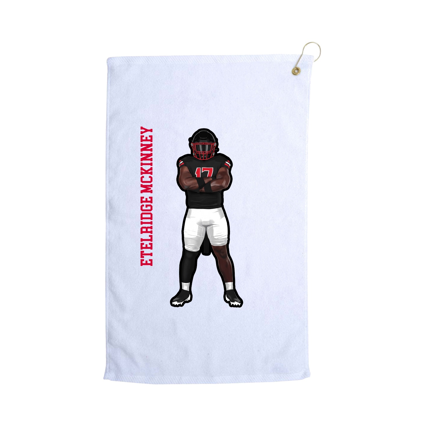Golf Towel — Name Vertical in White