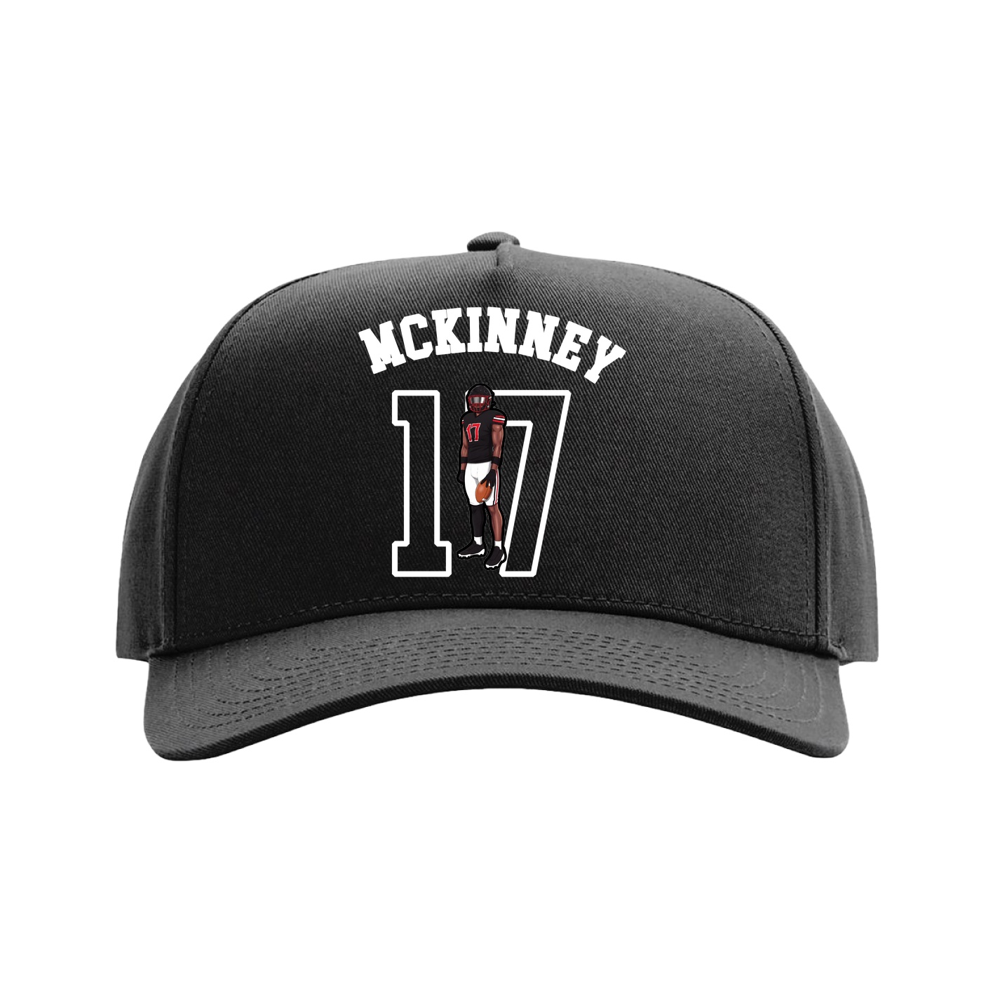 Full Fabric Five-Panel Champ Cap — Shirsey Arch in Black