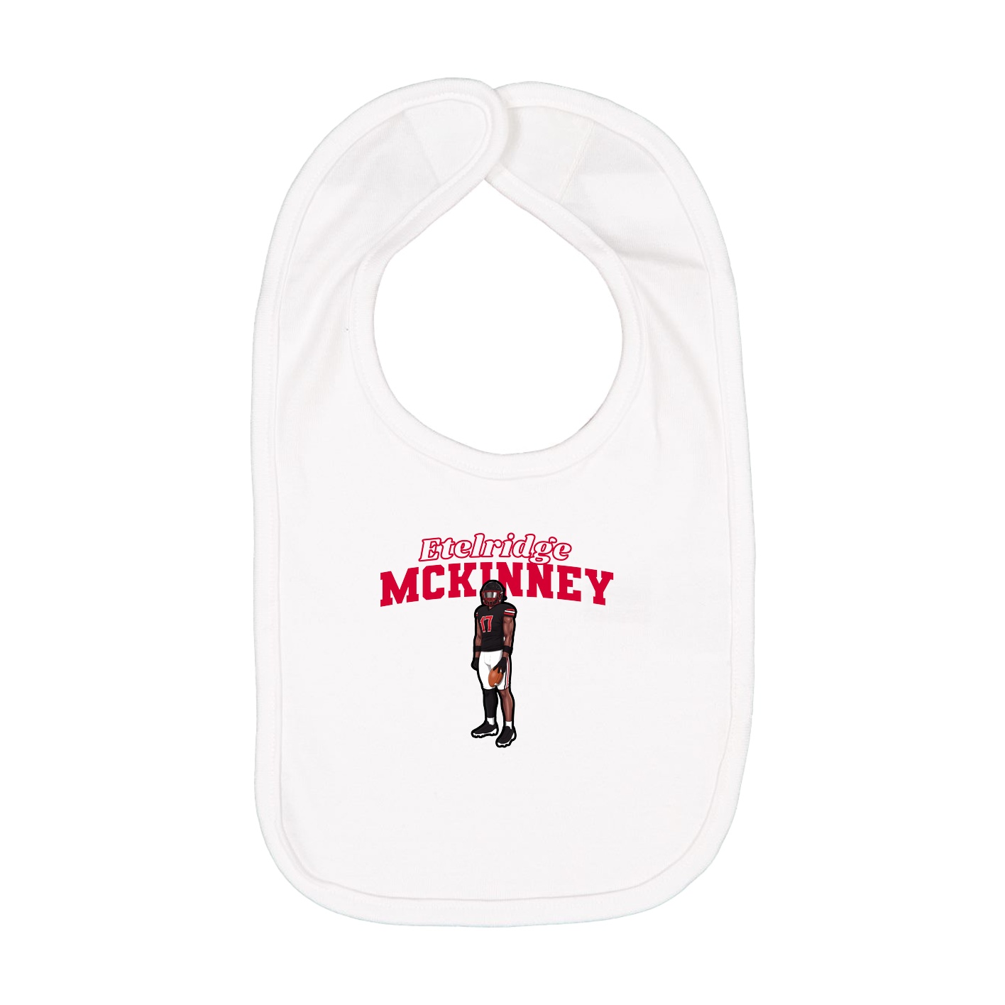 Infant Bib — Name Arch in White