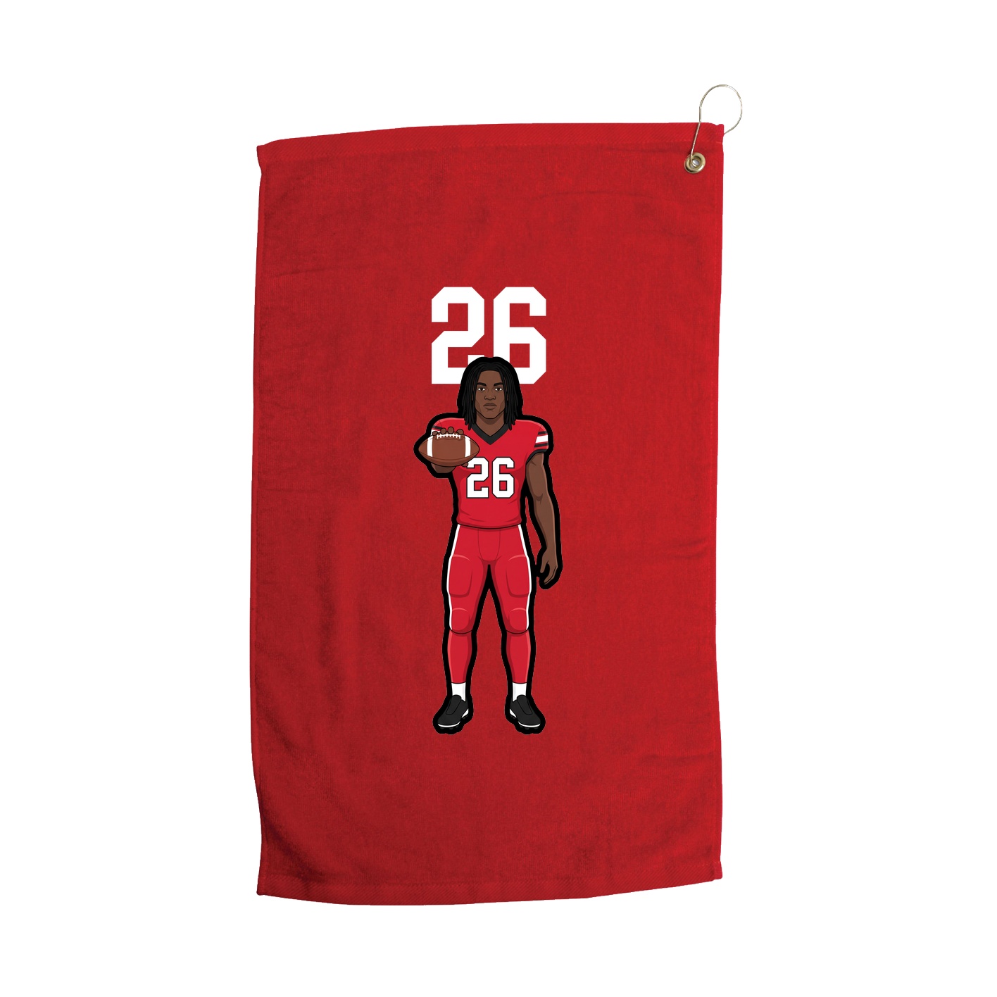 Golf Towel — Number Top in Red