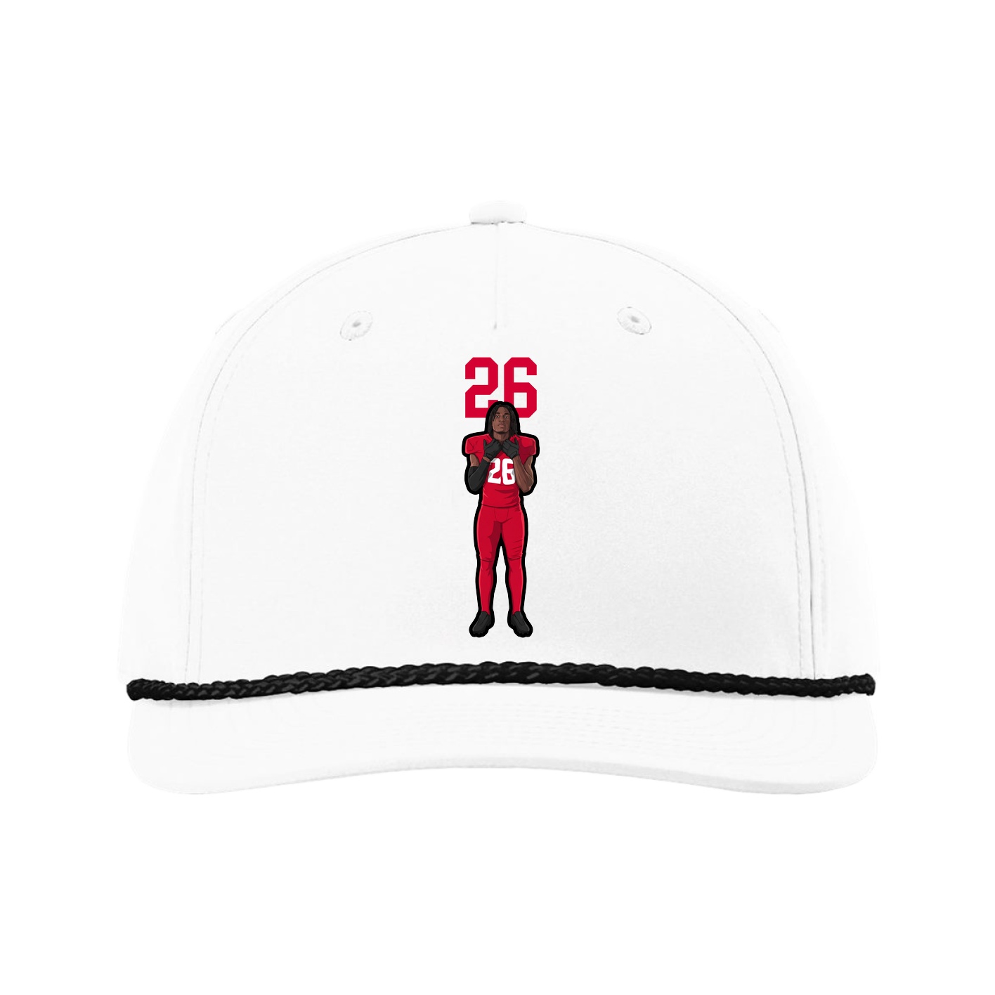 Five-Panel Classic Rope Cap — Number Top in White