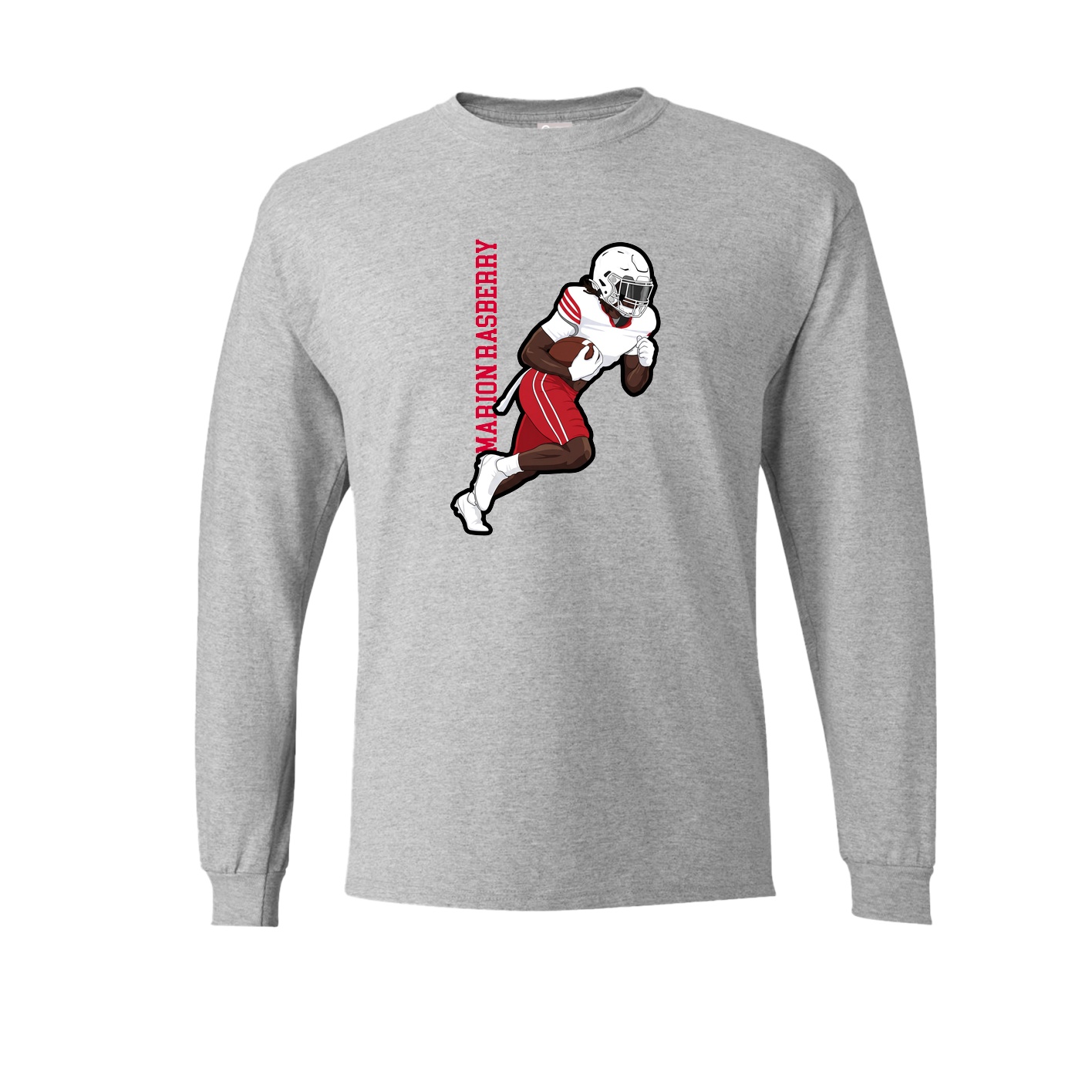 Long Sleeve Tee — Name Vertical in Grey