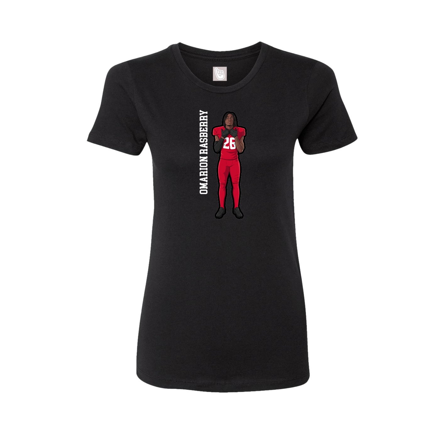 Womens Tee — Name Vertical in Black