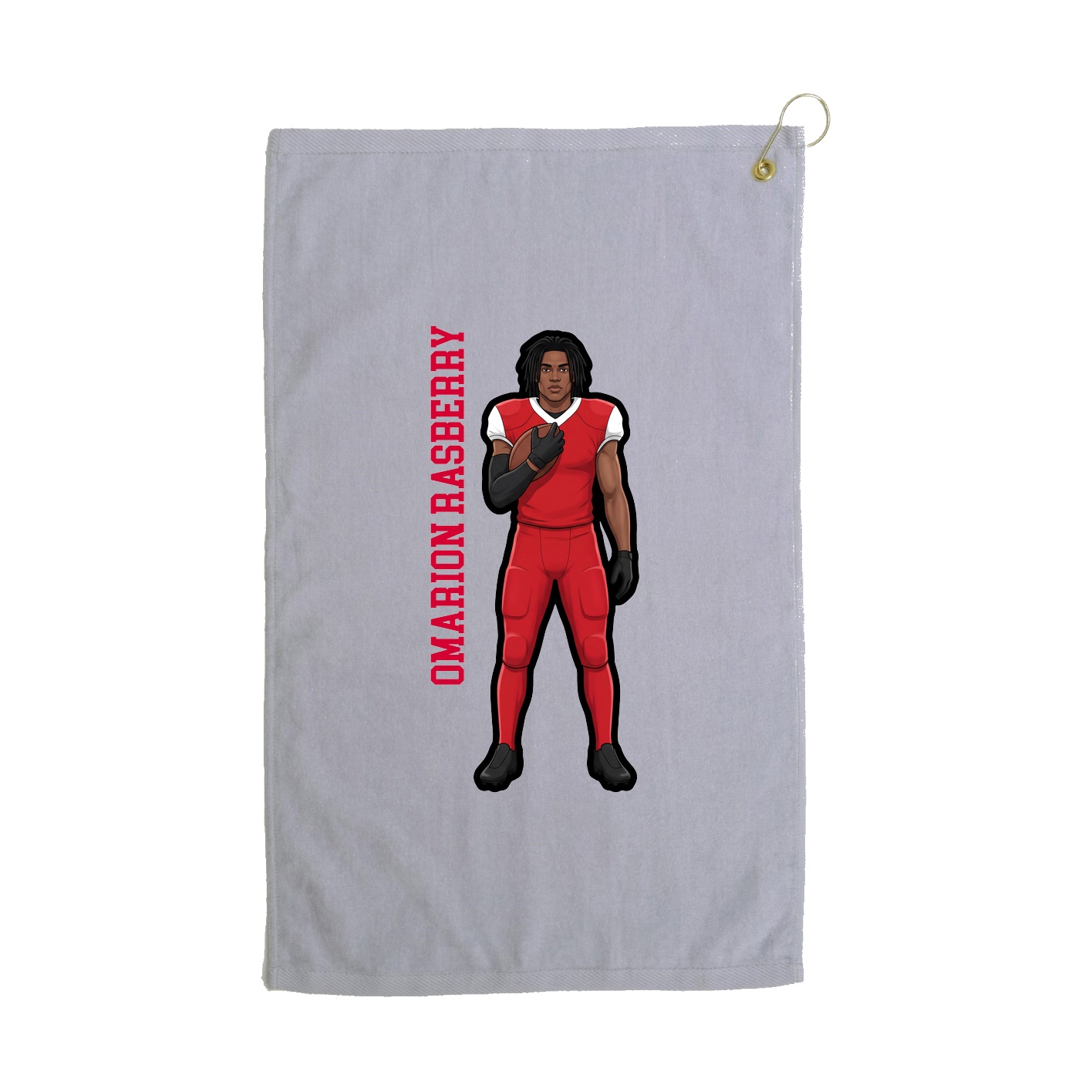 Golf Towel — Name Vertical in Grey